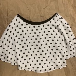 Forever 21 White & Black Polka Dot Flowy Mini Skirt